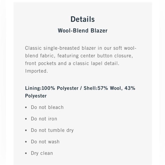 Abercrombie Wool Blazer EUC - Picture 2 of 2